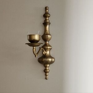 Vintage Solid Brass Wall Candle Sconce
